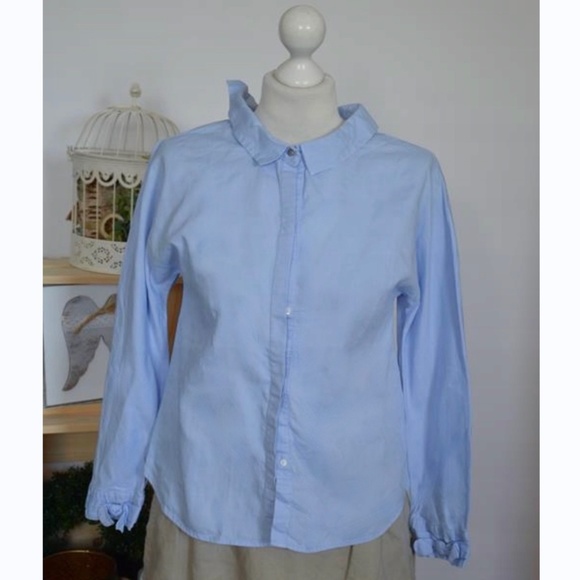 Zara girls blue blouse with back bow - Picture 6 of 16
